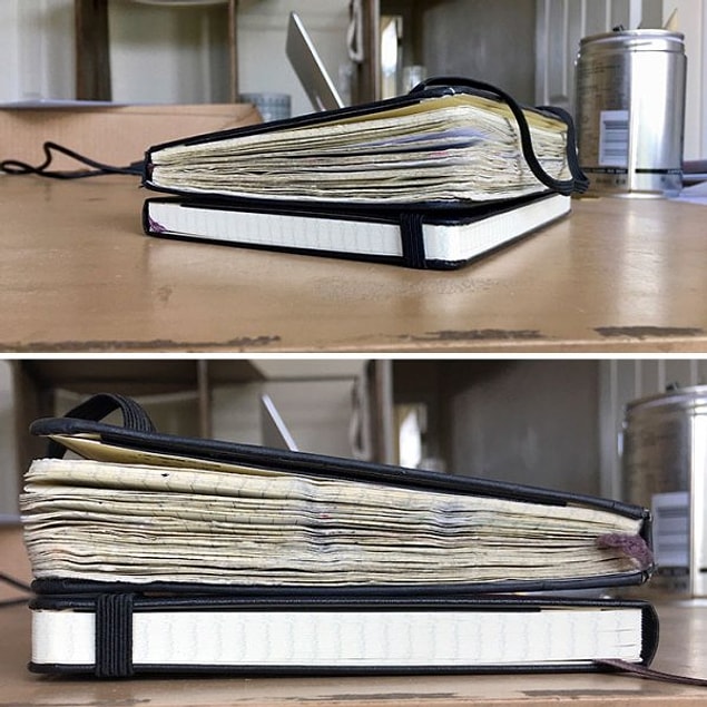 18. Yeni bir defter ve 1 yıldır kullanılan ikizi.