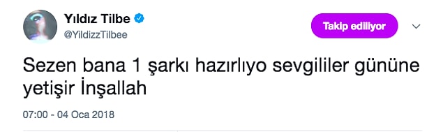 Herkesin büyük bir heyecanla beklediği o haber Yıldız Tilbe'den geldi. Hadi inşallah şöyle bir kendimizden geçeceğimiz şarkı gelsin...