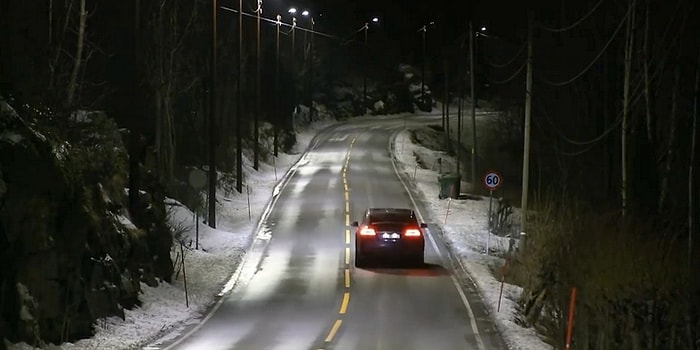 Norveç'te Enerji Tasarrufu Sağlayan Işığa Duyarlı Kara Yolu Aydınlatmaları