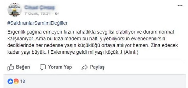 Cihat Ç., iletiyi '#SaldıranlarSamimiDeğiller' başlığı altında paylaştı.