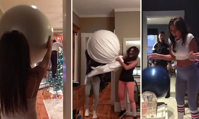 Fitness Topunu Kullanarak Birbirlerini Olur Olmadık Yerde Perişan Eden Çift