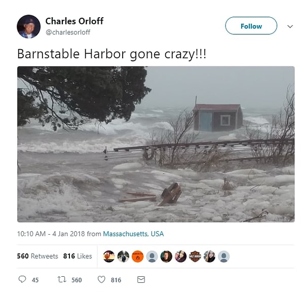 8. В Новой Англии и Новой Шотландии волны достигали 5 этажей в высоту