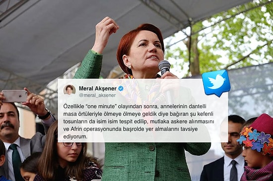 Akşener 'Üsler Kapatılmalı' Çağrısını Yineledi ve Afrin Operasyonunda  'Kefenli Tosunların' Başrolde Yer Almasını Tavsiye Etti