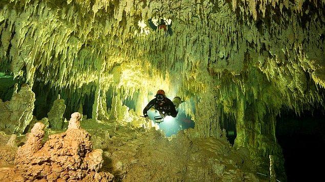 Proje'nin yöneticisi Guillermo de Anda, "Burada yaklaşık 200 adet su altı mağarası var ve hepsi birbirine bağlı. Buradaki kalıntılar geçmişe de ışık tutuyor" dedi.