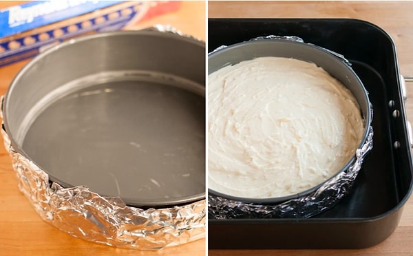 13. При приготовлении чизкейка оберните форму для выпечки пищевой плёнкой, которая поможет идеально распределить тепло 🍰