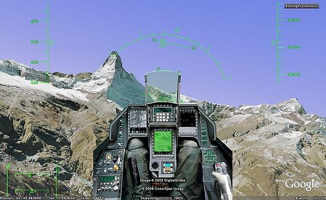 5. Google Earth Flight Simulator