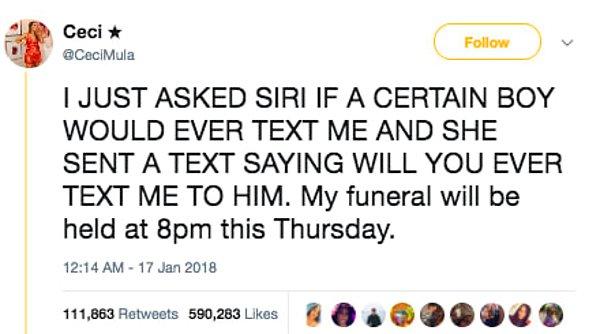 4. "Siri'ye bir çocuğun beni bir noktada arayıp aramayacağını sormuştum, gidip o çocuğa beni bir noktada arayacak mısın diye mesaj atmış. Cenazem törenim bu Perşembe akşamı saat 8'de yapılacak."