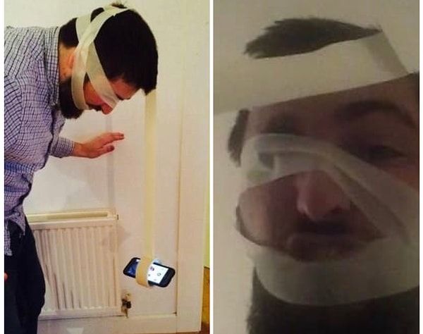 10. Кому нужны эти селфи-палки, когда на вашей стороне липкая лента и гравитация?! 🤳