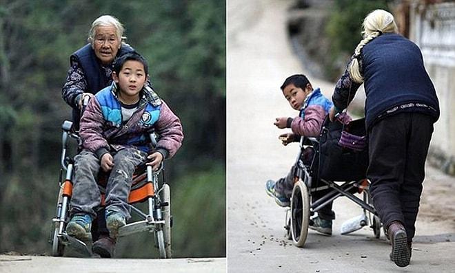 Her Gün 24 Kilometre Yürüyerek Engelli Torununu Okula Götüren 76 Yaşındaki Kadın