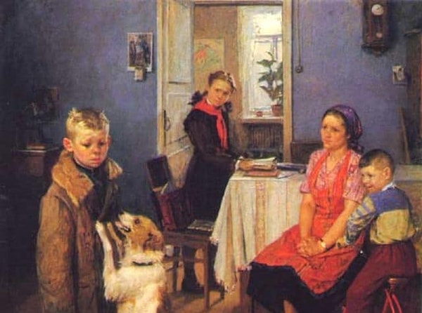 8. Перед вами фрагмент картины "Опять двойка". Кто ее написал?