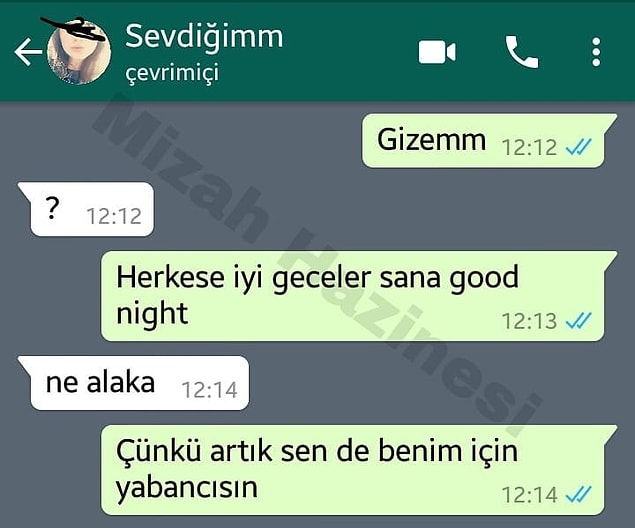 15. Şimdi sen de herkes gibisin.