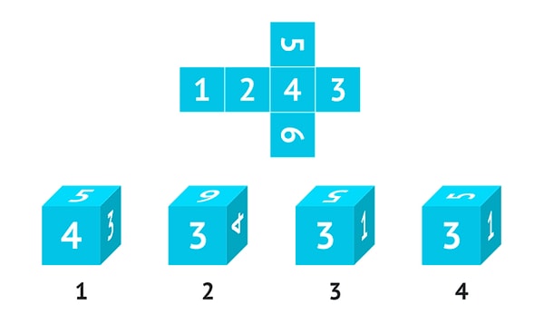 6. Какой из кубиков получился из представленной развёртки?