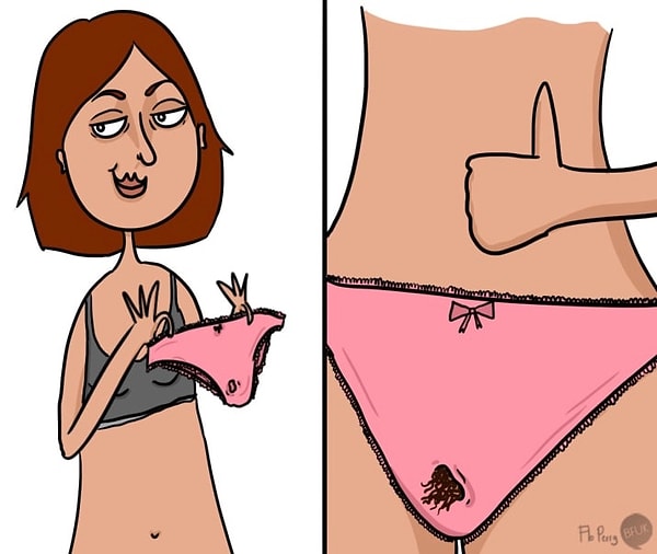 14. Носить трусики с дыркой, даже если туда пробиваются волосы и торчат во все стороны 😬