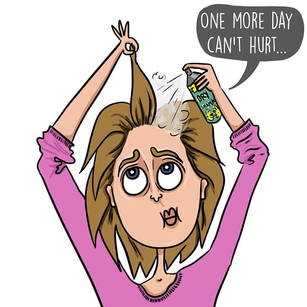 17. Использовать сухой шампунь день за днем, потому что лень мыть голову 😅