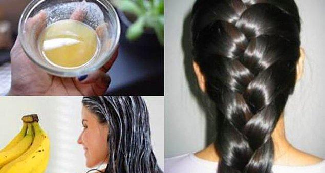 10. Saçınızı mükemmel şekilde besleyecek muz ve bal.