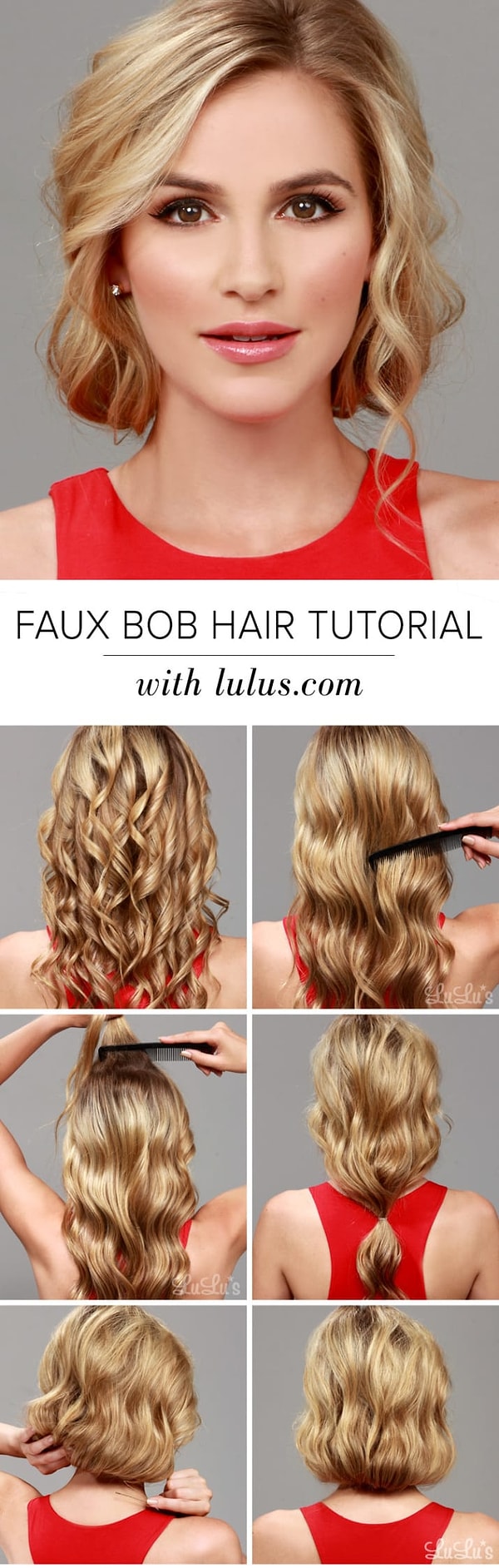 8. Если вы длинноволосая красавица, но хотите походить с бобом, просто подверните волосы вовнутрь и заколите их шпильками