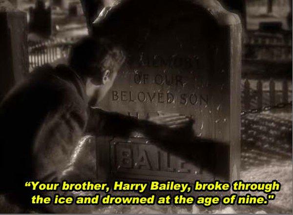 13. 'Şahane Hayat' filminde Clarence George'un kardeşinin 9 yaşında vefat ettiğini söyler. Ama mezar taşında sekiz yaşındayken vefat ettiği açık açık görülür.