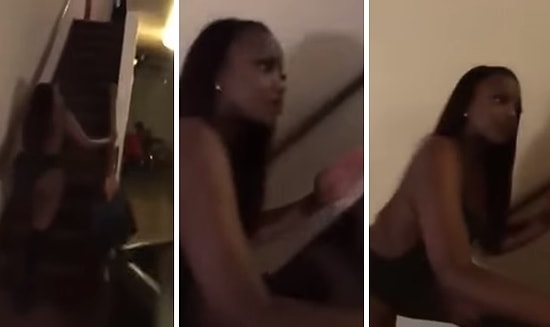 Birlikte Olduğu Erkeğin Sevgilisi Tarafından Basılınca Seks Oyuncağı Taklidi Yapan Kadın