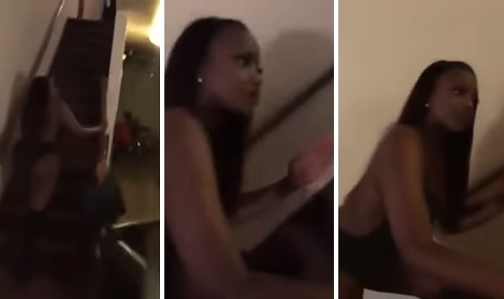 Birlikte Olduğu Erkeğin Sevgilisi Tarafından Basılınca Seks Oyuncağı Taklidi Yapan Kadın