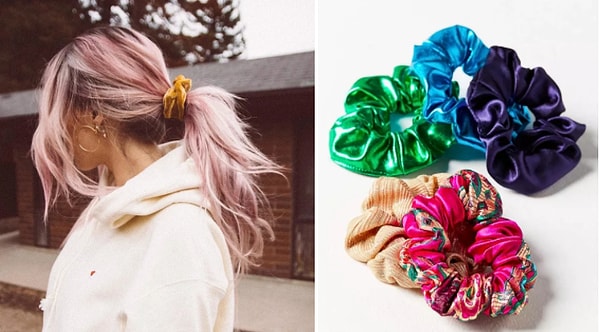 1. Яркие и разноцветные резинки для волос из ткани