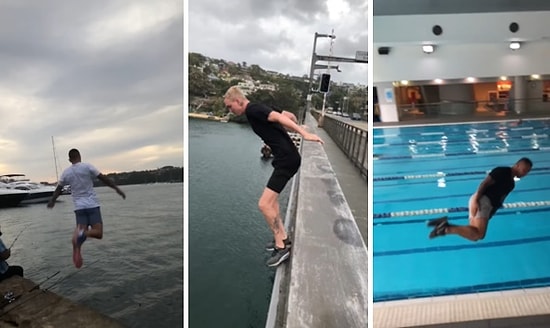 Eğlenmesini Bilen İnsanlardan Olur Olmadık Yerlere Atlamalı Yeni Akım: The Silly Salmon Challenge