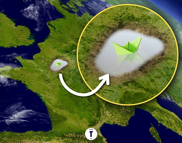 1. Удивительный снимок с видом на парижское небо