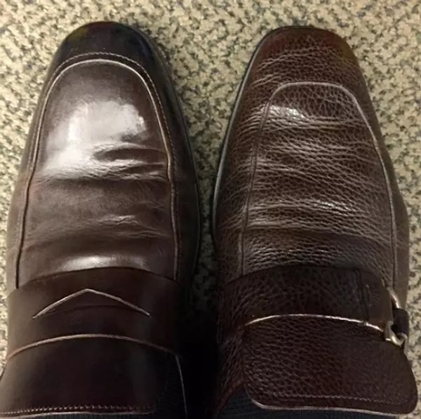 3. Отец, который так устал, что надел разные ботинки