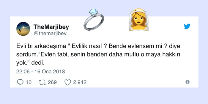 Evlilikle İlgili Tespitlerini Tesbih Gibi Dizerek Takipçilerini Gülümsetmiş 16 Kişi