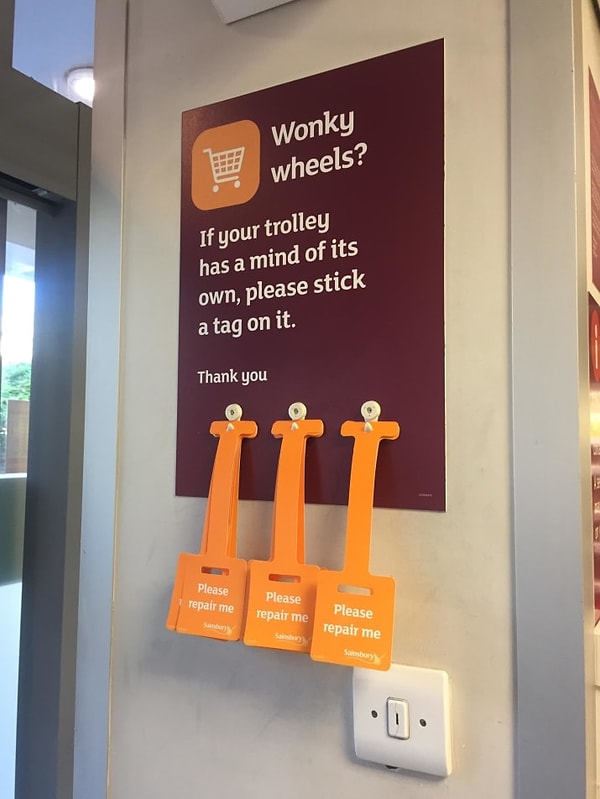 7. Ярлыки для неисправных тележек