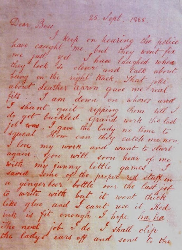 3. 27 Eylül 1888'de katil 'Sevgili Patron' başlığıyla ünlenen o mektubu yolladı;