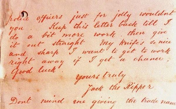 4. Bu mektubu 'Karındeşen Jack' diye imzalayan acımasız katilin o günden sonra ismi böyle kaldı.