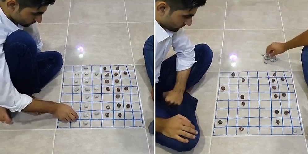 Dama Oyununda Rakibini Tek Taşla Yenen Adam