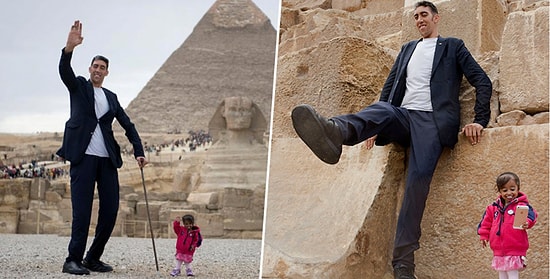 Dünyanın En Uzun Adamı Sultan Kösen'in Dünyanın En Kısa Kadınıyla Buluşması