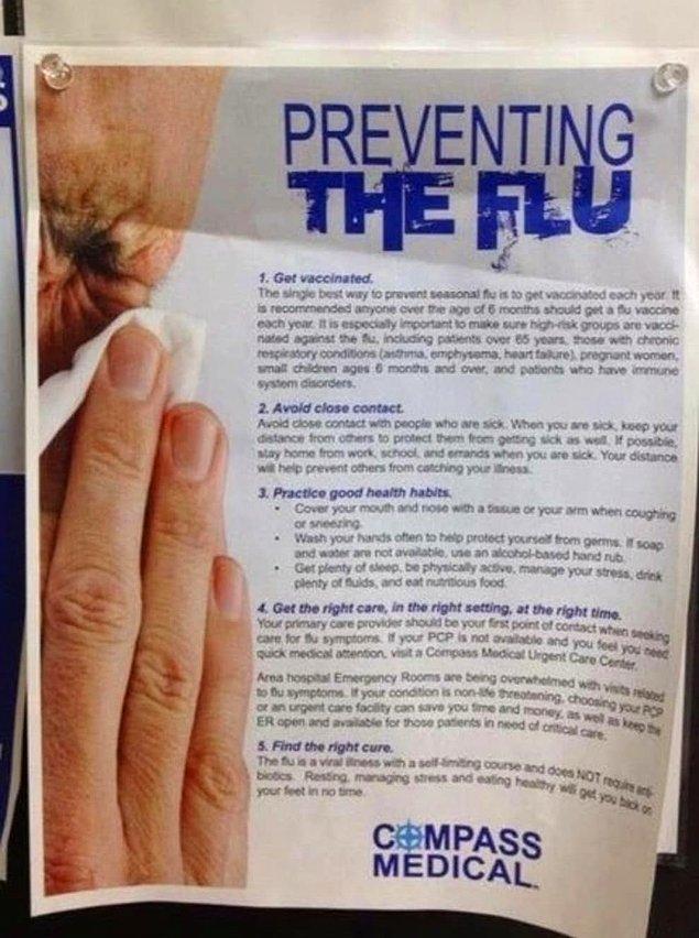 17. İyi tasarlanmış bir grip önleme posteri...