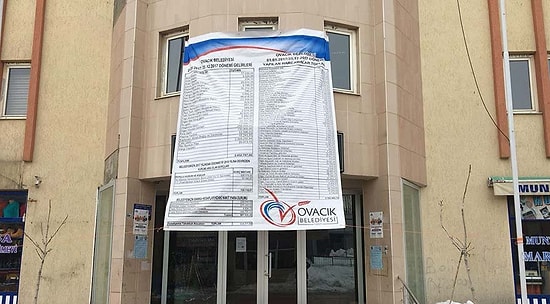 'Halk Harcanan Her Kuruşun Hesabını Sorsun' Diye: 'Komünist Başkan' Ovacık'ın Mali Tablosunu Belediye Binasına Astı