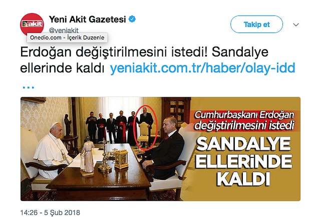 Tercüman için verilen sandalye, asılsız haberlerin de konusu oldu.