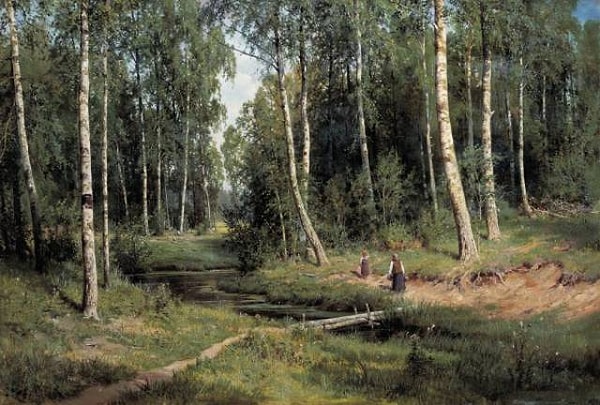 13. Ручей в березовом лесу. 1883.