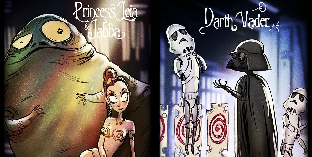 Что было бы, если бы «Звездные войны» снял Тим Бертон: 9 иллюстраций от российского художника
