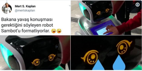 Haddini Bildirdik! Bakanın Sözünü Kestiği İçin Sesi Kısılan Robot Sanbot'un Goygoyunu Yapan 15 Kişi