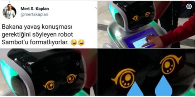 Haddini Bildirdik! Bakanın Sözünü Kestiği İçin Sesi Kısılan Robot Sanbot'un Goygoyunu Yapan 15 Kişi