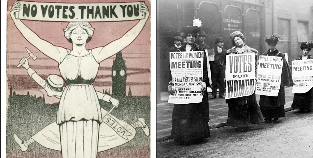 Оскорбительные открытки, которые суфражистки получали от своих недоброжелателей, или Цена права голоса