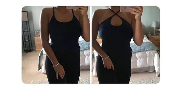 4. Хотите придать своему топу новый вид? Просто перекрестите лямки, и вуаля — у вас, можно сказать, новый предмет гардероба!