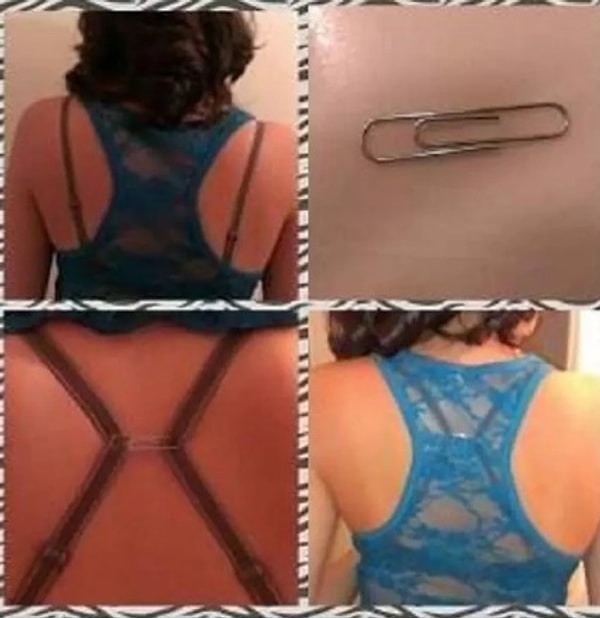 12. Чтобы решить проблему с бюстгальтером и такой майкой, нужна всего лишь одна скрепка