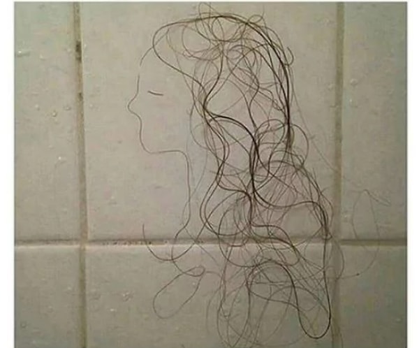 15. Волосы на стене ванной комнаты. Зачем? Ну просто зачем?