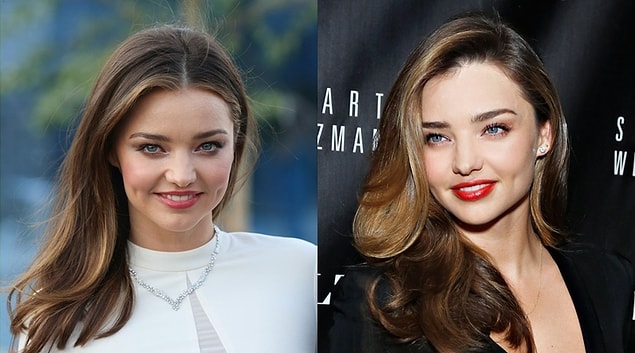 Miranda Kerr, saçlarına daha hacimli ve boyutlu bir hava katmak için doğal ve hafif bir balyajdan yana kullanıyor tercihini...