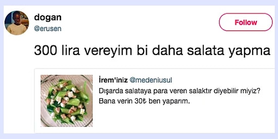 Dışarıda 30 Lira Olduğu İddia Edilen Pek de İştah Açıcı Olmayan Salata Paylaşımına Gelen Komik Tepkiler