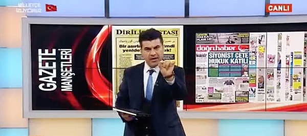 Akit TV'deki Yusuf Ozan isimli sunucu manşeti algı operasyonu olarak niteledi.