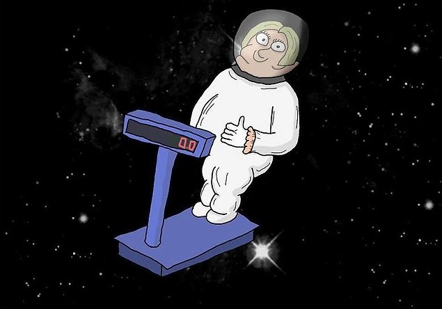 "Kilosundan memnun bir kız çizsene."