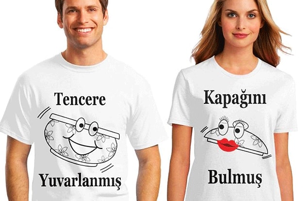 4. Şimdi siz bu t-shirt'leri giyince kendinizi "Mr. & Mrs. Smith" gibi zannediyorsunuz değil mi? Puhahahahaha :)