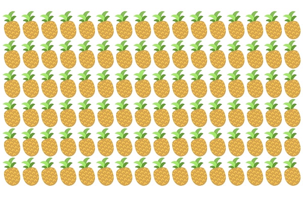 3. Сколько ананасов отличаются от остальных?